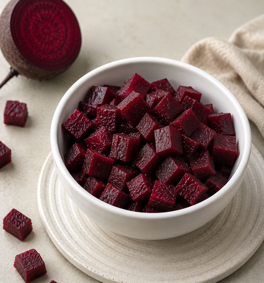 IQF Beetroot Cubes & Slices — placeholder artwork, product photography pending