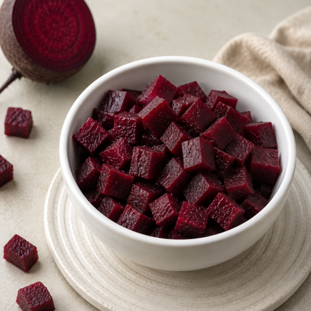 IQF Beetroot Cubes & Slices — placeholder artwork, product photography pending