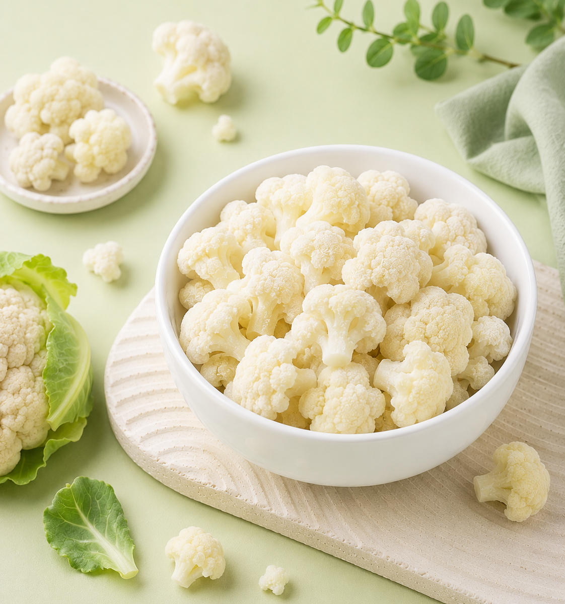 IQF Cauliflower Florets — placeholder artwork, product photography pending