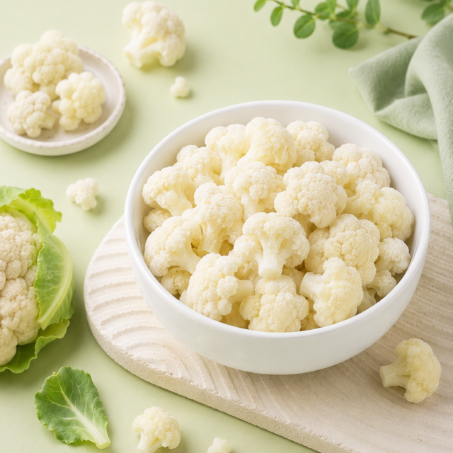 IQF Cauliflower Florets — placeholder artwork, product photography pending