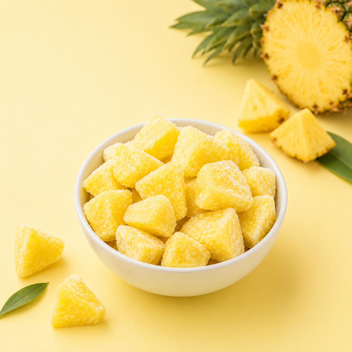 IQF Frozen Pineapple — placeholder artwork, product photography pending