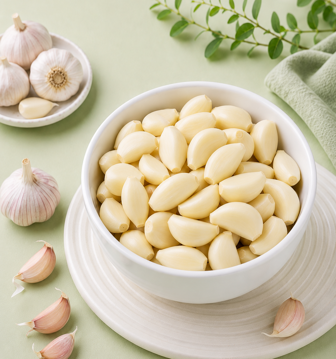 IQF Peeled Garlic — placeholder artwork, product photography pending
