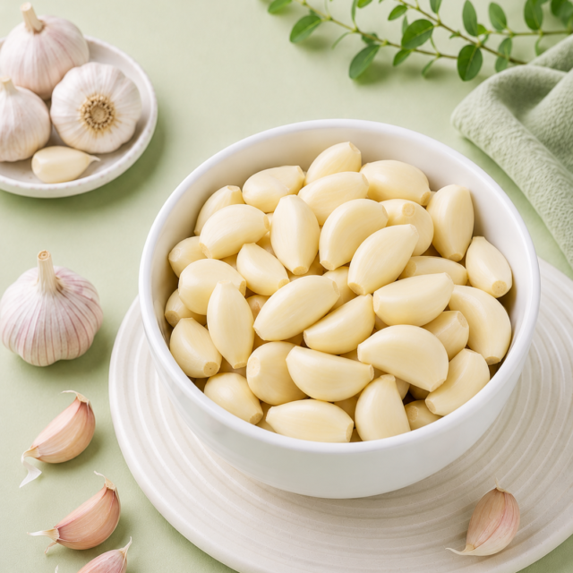 IQF Peeled Garlic — placeholder artwork, product photography pending