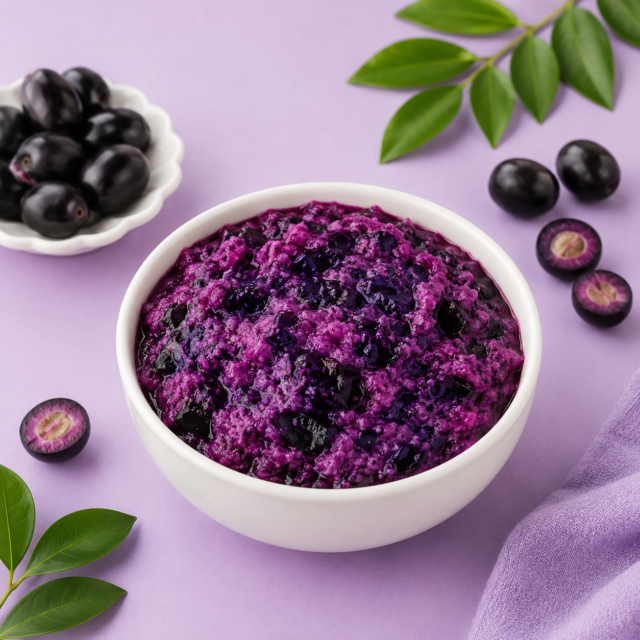 Frozen Jamun Pulp — placeholder artwork, product photography pending