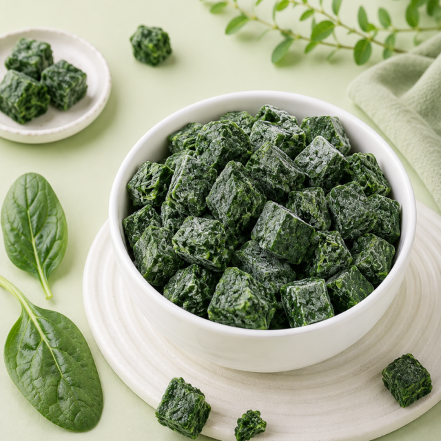 IQF Spinach (Palak) — placeholder artwork, product photography pending