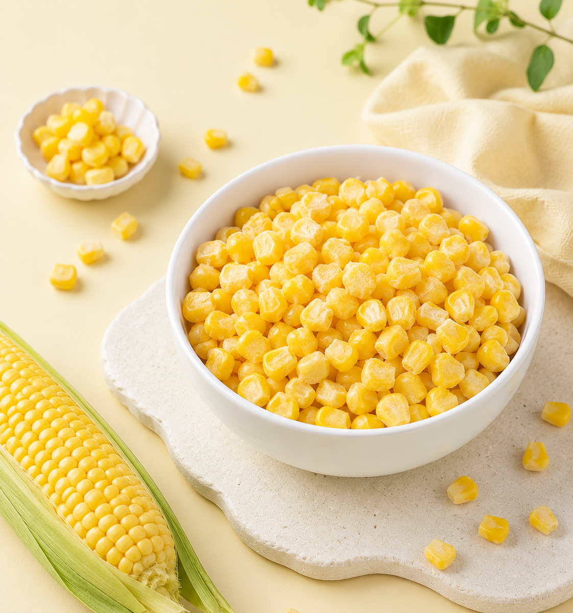 IQF Sweet Corn Kernels — placeholder artwork, product photography pending