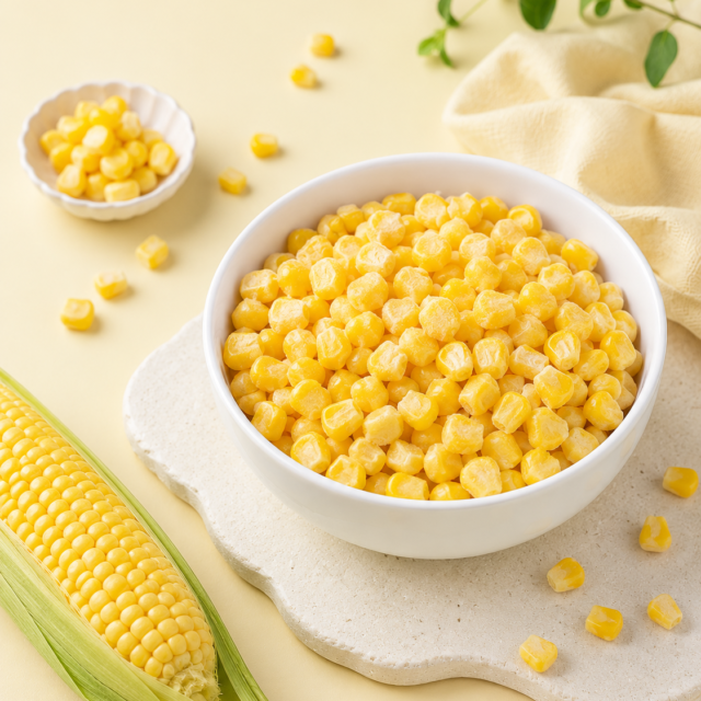 IQF Sweet Corn Kernels — placeholder artwork, product photography pending